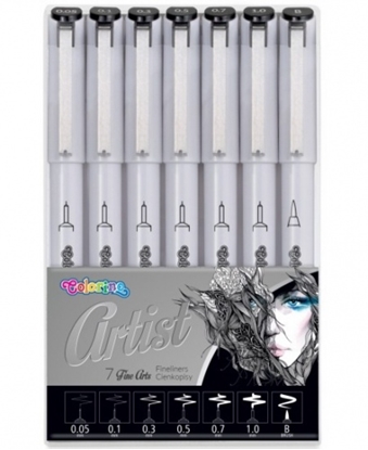 Picture of Colorino Artist Fineliners 7 pcs Different nib sizes