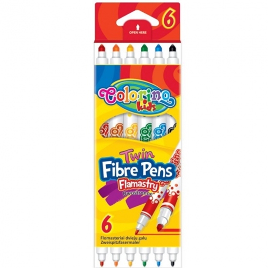 Изображение Colorino Kids Double tip fibre pens 6 colours