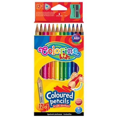 Attēls no Colorino Kids Triangular coloured pencils 12 colours (with sharpener)