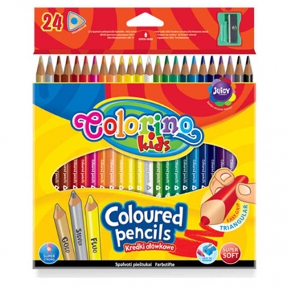 Изображение Colorino Kids Triangular coloured pencils 24 colours (with sharpener)