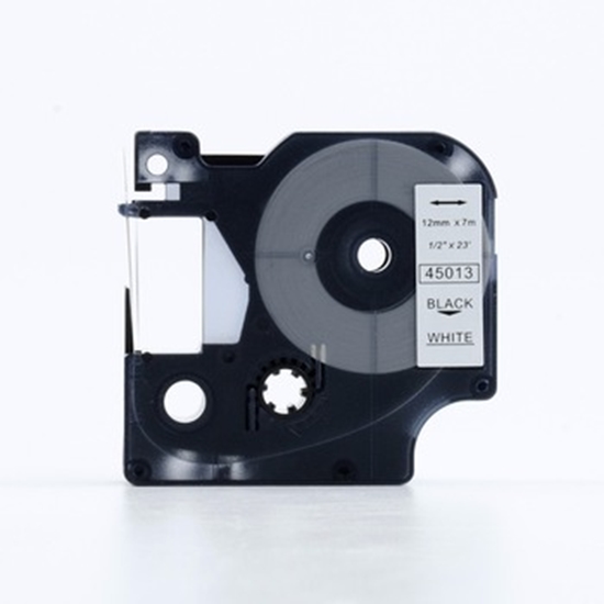 Picture of CompatibleDymo S0720530 D1 45013 Tape 12mm x 7m Black on White