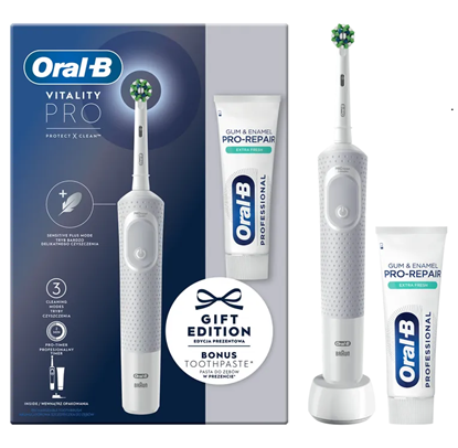 Attēls no Dantų šepetėlis Oral-B D103.413.3D Vitality Pro Gift Edition +  dantų pasta