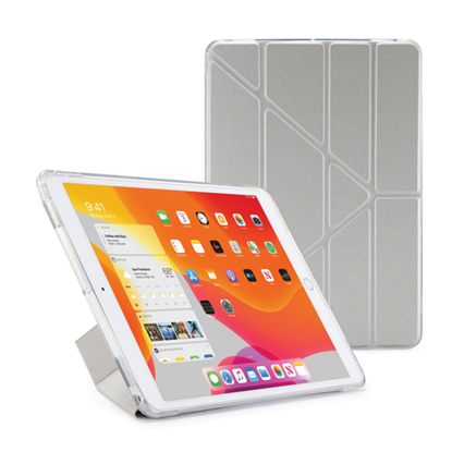 Attēls no Dėklas Pipetto iPad 10.2" Metallic Origami with TPU back - Silver
