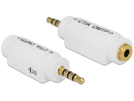 Изображение Delock Adapter 3.5 mm 4 pin Stereo jack male  3.5 mm 4 pin Stereo jack female (changes pin assignment)