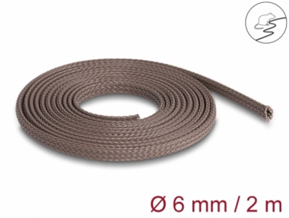 Attēls no Delock Braided Sleeve rodent resistant stretchable 2 m x 6 mm brown