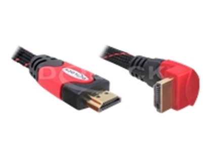 Attēls no Delock Cable High Speed HDMI with Ethernet â HDMI A male  HDMI A male angled 4K 2 m