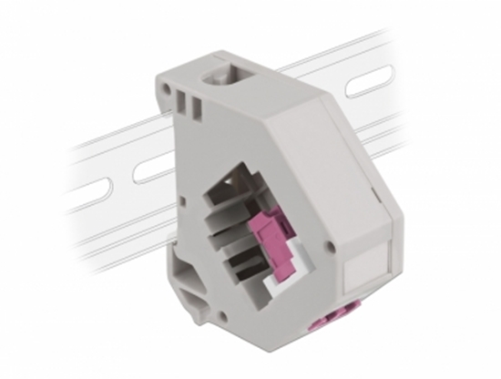 Picture of Delock DIN rail Adapter with Keystone LC Duplex female to LC Duplex female violet