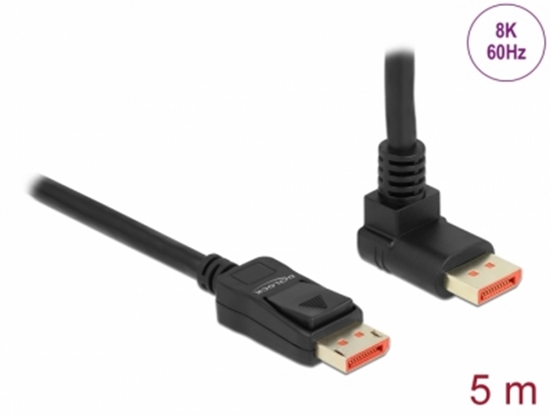 Изображение Delock DisplayPort cable male straight to male 90° upwards angled 8K 60 Hz 5 m