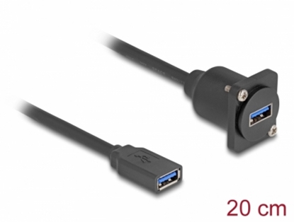 Изображение Delock D-Type USB 5 Gbps Cable Type-A female to Type-A female black 20 cm