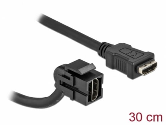 Изображение Delock Keystone Module HDMI female 110° - HDMI female with cable black