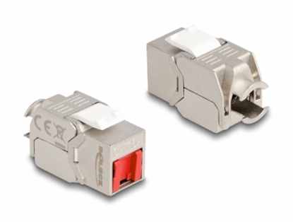 Изображение Delock Keystone Module RJ45 jack to LSA Cat.6A toolfree with red dust cover