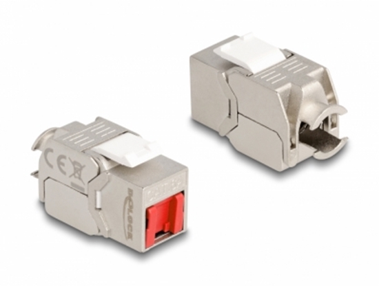 Изображение Delock Keystone Module RJ45 jack to LSA Cat.6A toolfree with red dust cover