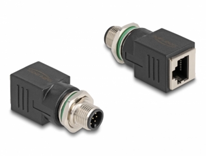 Изображение Delock M12 Adapter A-coded 8 pin male to RJ45 jack straight
