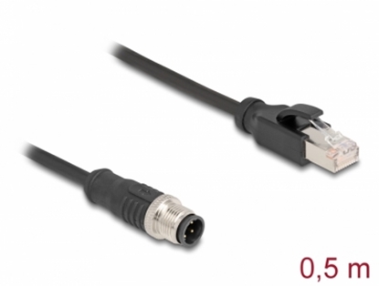 Изображение Delock M12 Adapter Cable D-coded 4 pin male to RJ45 male 50 cm