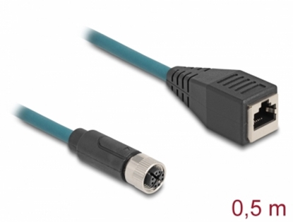 Изображение Delock M12 Adapter Cable X-coded 8 pin female to RJ45 female 50 cm