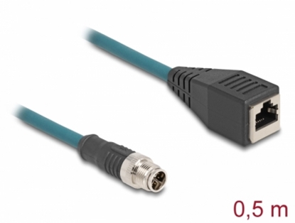 Изображение Delock M12 Adapter Cable X-coded 8 pin male to RJ45 female 50 cm