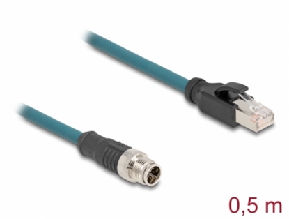 Изображение Delock M12 Adapter Cable X-coded 8 pin male to RJ45 male 50 cm