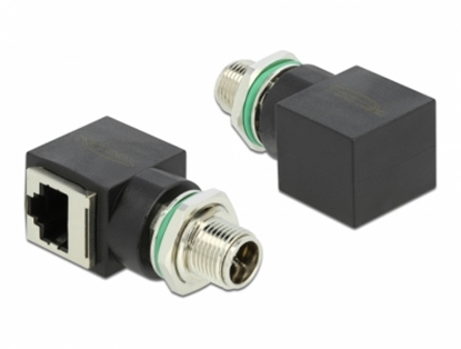 Изображение Delock Network Adapter M12 8 pin X-coded male to RJ45 jack