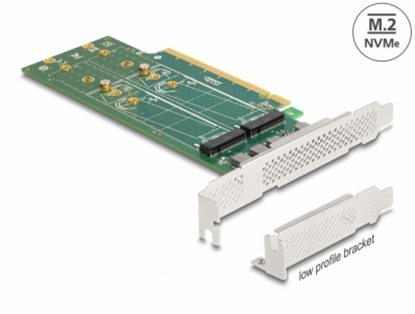 Изображение Delock PCI Express 4.0 x16 Card to 4 x internal NVMe M.2 Key M 110 mm - Bifurcation - Low Profile Form Factor