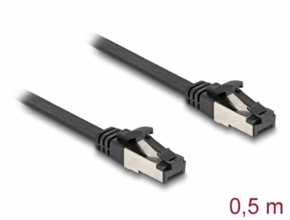 Изображение Delock RJ45 Flat Patch Cable plug to plug Cat.8.1 flexible 0.5 m black