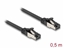 Picture of Delock RJ45 Flat Patch Cable plug to plug Cat.8.1 flexible 0.5 m black