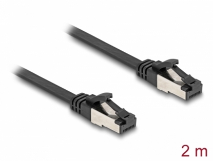 Picture of Delock RJ45 Flat Patch Cable plug to plug Cat.8.1 flexible 2 m black