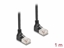 Attēls no Delock RJ45 Network Cable Cat.6A S/FTP Slim 90° downwards / downwards angled 1 m black