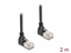 Attēls no Delock RJ45 Network Cable Cat.6A S/FTP Slim 90° downwards / downwards angled 2 m black