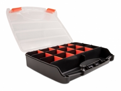 Attēls no Delock Sorting box with 17 compartments 320 x 255 x 60 mm orange / black