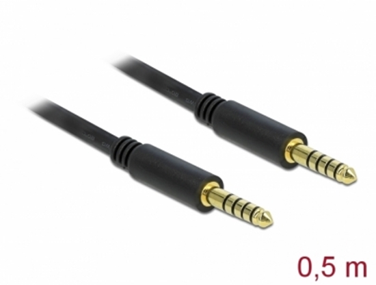 Picture of Delock Stereo Jack Cable 4.4 mm 5 pin male to male 0.5 m black