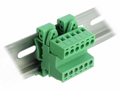Attēls no Delock Terminal Block Set for DIN Rail 6 pin with pitch 5.08 mm angled