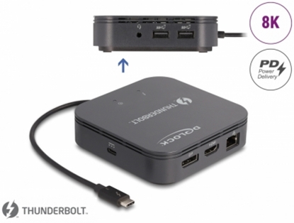 Attēls no Delock Thunderbolt™ 3 Mini Docking Station 8K - DisplayPort / HDMI / USB / LAN / Audio / PD 3.0