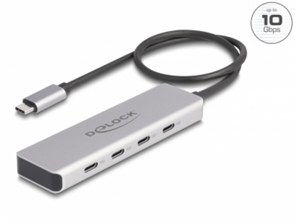 Изображение Delock USB 10 Gbps USB Type-C™ Hub with 4 x USB Type-C™ female with 35 cm connection cable
