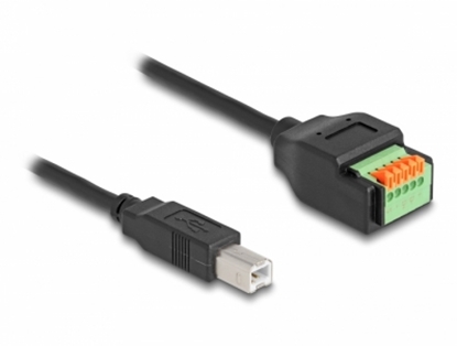 Изображение Delock USB 2.0 Cable Type-B male to Terminal Block Adapter with push button 15 cm