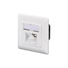Изображение Digitus CAT 6A Class EA network outlet,shielded,2xRJ45,LSA pure white, flush mount, horizontal cable install. | Digitus | CAT 6A Class EA network outlet, shielded | The CAT 6A network outlets from DIGITUS are design compatible with common switch programme