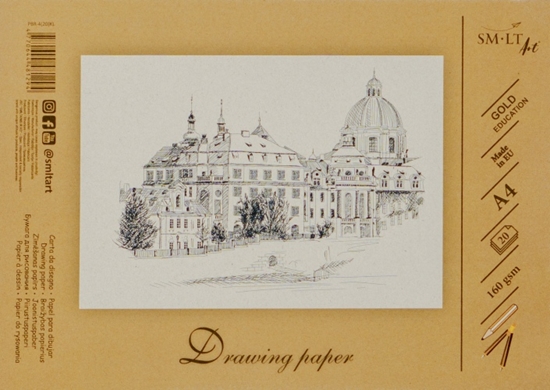 Picture of Drawing and sketching paper SMLT A4, 160 g/m2, 20 sheets, glued