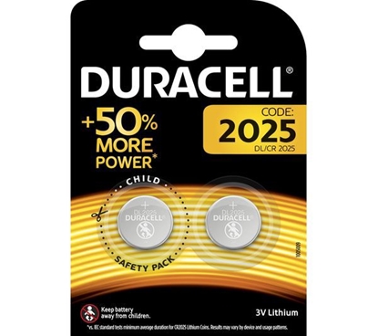 Picture of Elementai DURACELL CR2025, 2vnt., litis, 3V