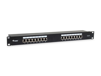 Attēls no Equip 16-Port Cat.6 Shielded Patch Panel, Black