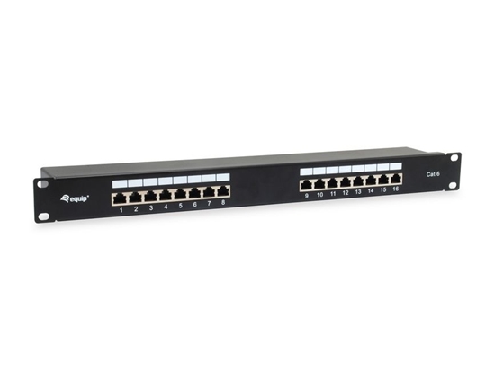 Изображение Equip 16-Port Cat.6 Shielded Patch Panel, Black