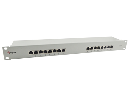 Attēls no Equip 16-Port Cat.6 Shielded Patch Panel, Light Grey