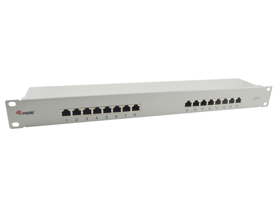 Изображение Equip 16-Port Cat.6 Shielded Patch Panel, Light Grey