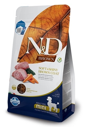 Attēls no FARMINA N&D Brown Dog Lamb, Spirulina&Carrot Adult Mini - dry dog food - 2 kg