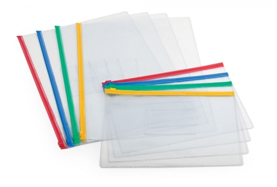 Picture of Folder Forpus, A5, with zipper in various colors, transparent