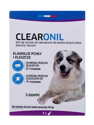 Picture of FRANCODEX Clearonil Large breed - anti-parasite drops for dogs - 3 x 402 mg