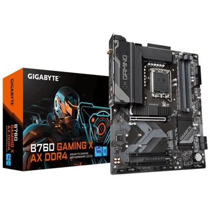 Изображение Gigabyte B760 GAMING X AX DDR4 Motherboard - Supports Intel Core 14th Gen CPUs, 8+1+1 Phases Digital VRM, up to 5333MHz DDR4 (OC), 3xPCIe 4.0 M.2, Wi-Fi 6E, 2.5GbE LAN, USB 3.2 Gen 2