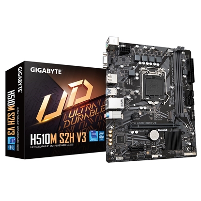 Attēls no Gigabyte H510M S2H V3 Motherboard - Supports Intel Core 11th CPUs, up to 3200MHz DDR4 (OC), 1xPCIe 3.0 M.2, GbE LAN, USB 3.2 Gen 1