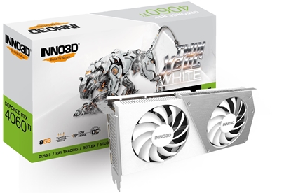 Picture of GRAPHICS CARD INNO3D Geforce RTX 4060 TI TWIN X2 OC WH NVIDIA 8 GB GDDR6 DLSS 3