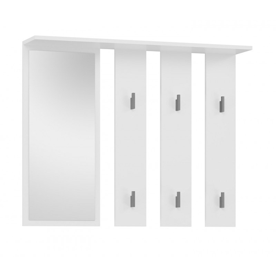 Picture of Hanger + mirror PARMA 100x15x.81.5 cm, White