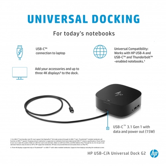 Picture of HP USB-C/A universal Dock G2 Dockingstation