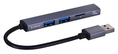 Attēls no HUB USB Orico 1x microSD  + 3x USB-A 3.0 (AH-A12F-GY-BP)